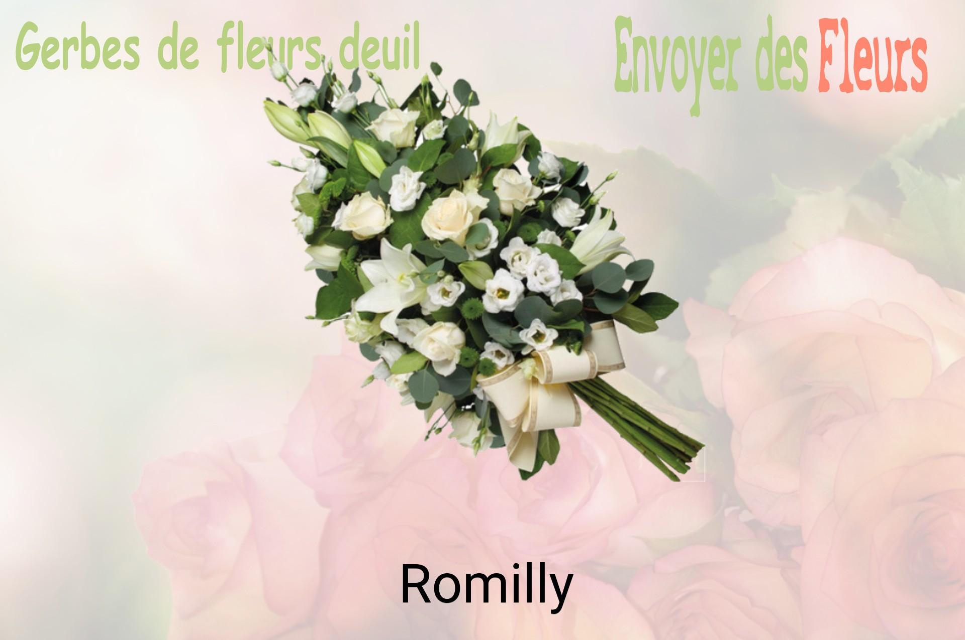 Gerbe de fleurs de deuil livrée à Romilly